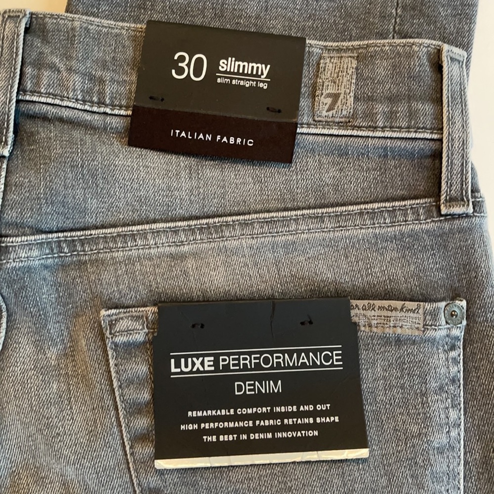 7 For All Mankind Jeans Slim Straight Leg Gray Size 30 NWT - Picture 8 of 17